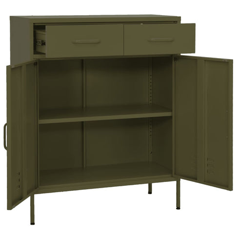Lady Jillian -  Storage Cabinet Olive Green 80x35x101,5 cm Steel - Model 2